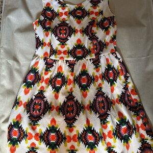 Vibrant Orange and Purple Mini Dress